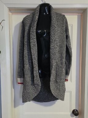 ROOTS Cozy Open-Front Shawl Collar Sweater - Gray